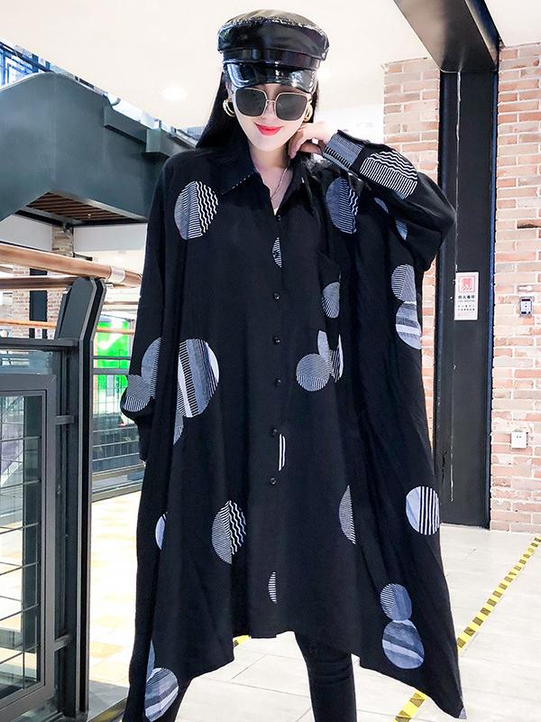 LOOSE POLKA-DOT CROPPED MIDI DRESS