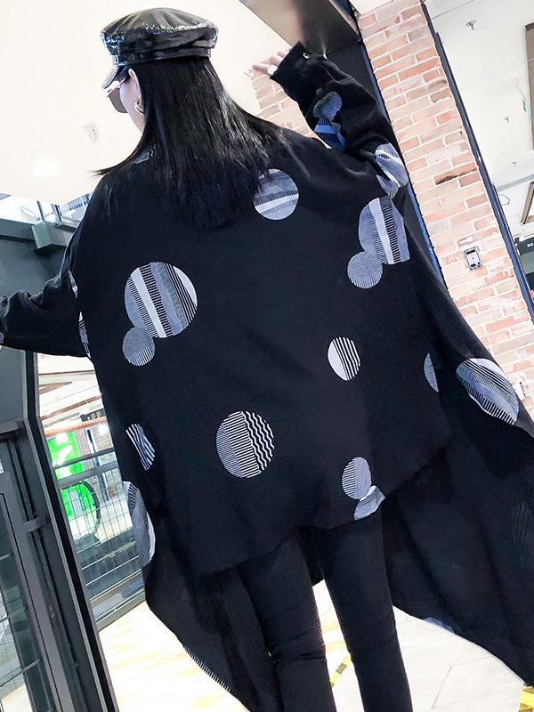LOOSE POLKA-DOT CROPPED MIDI DRESS