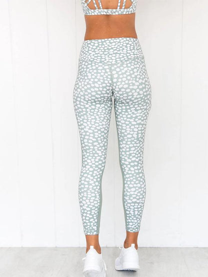 Polka-dot Printed Tank&Leggings Sports Suits
