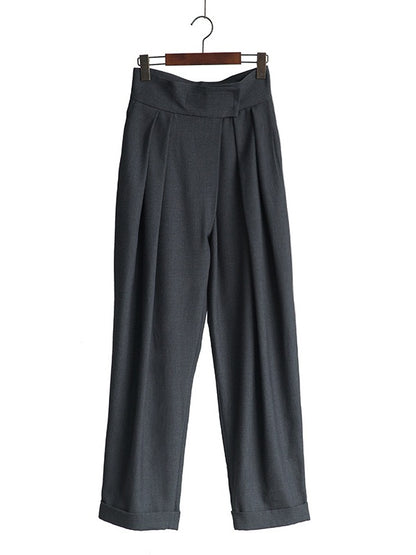 LOOSE WIDE-LEG HIGH-WAIST SUIT PANTS