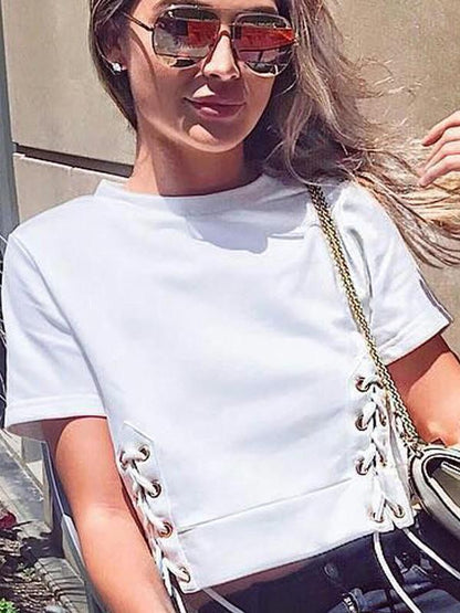 Solid Color Tops And Shorts Suits