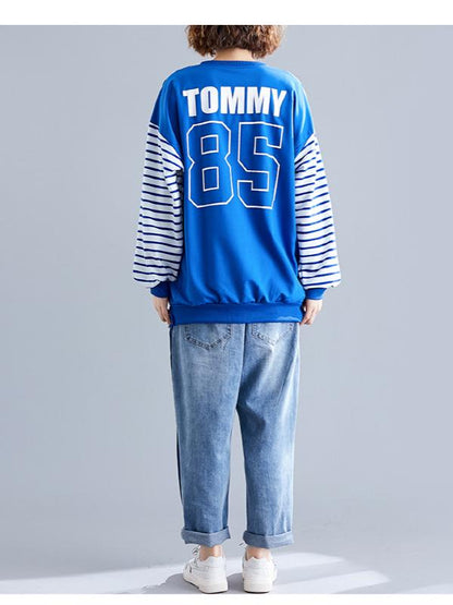 CASUAL STRIPE NECK PRINTED SHIRT