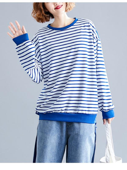 CASUAL STRIPE NECK PRINTED SHIRT