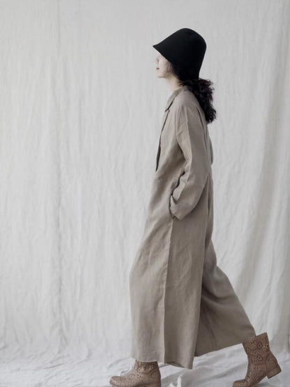 Retro Linen Overalls Jumpsuits