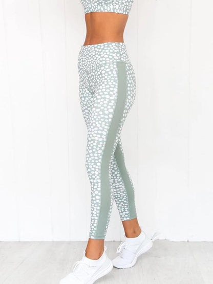 Polka-dot Printed Tank&Leggings Sports Suits