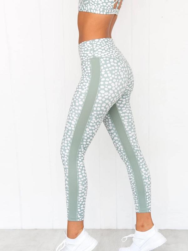 Polka-dot Printed Tank&Leggings Sports Suits