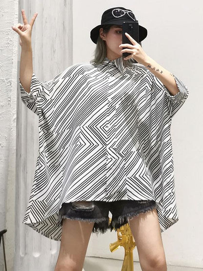 Backless Loose Asymmetric Blouse