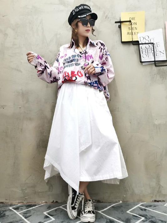 LOOSE SOLID A-LINE CROPPED SKIRT