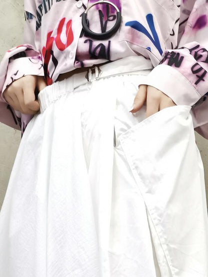 LOOSE SOLID A-LINE CROPPED SKIRT