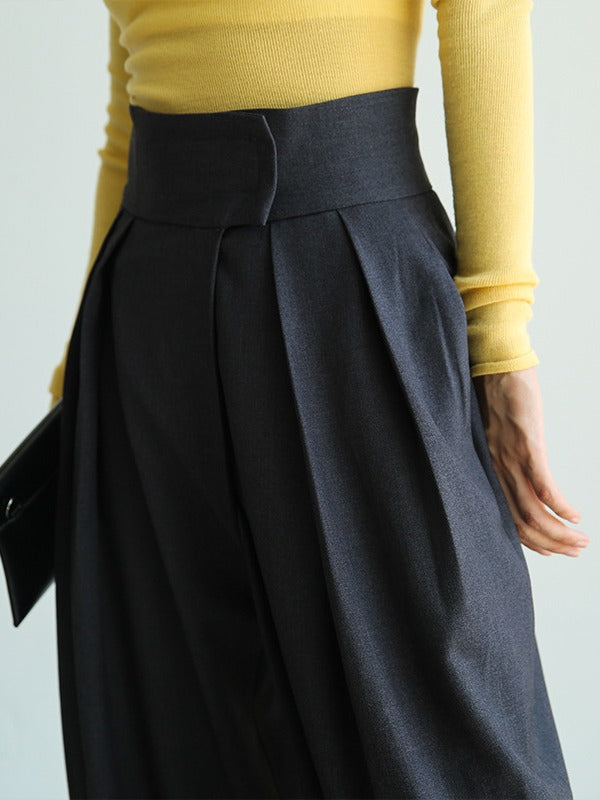 LOOSE WIDE-LEG HIGH-WAIST SUIT PANTS
