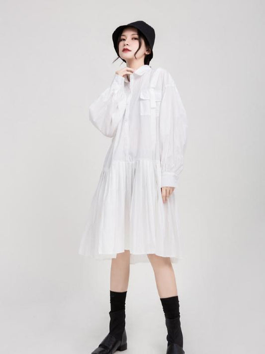 Vintage Solid Ribbon Midi Dress