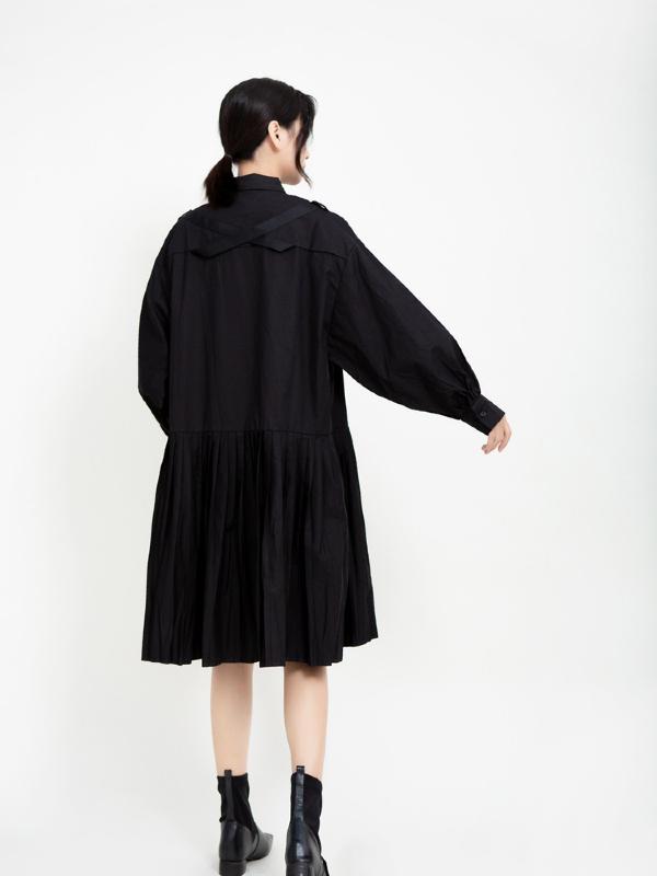 Vintage Solid Ribbon Midi Dress