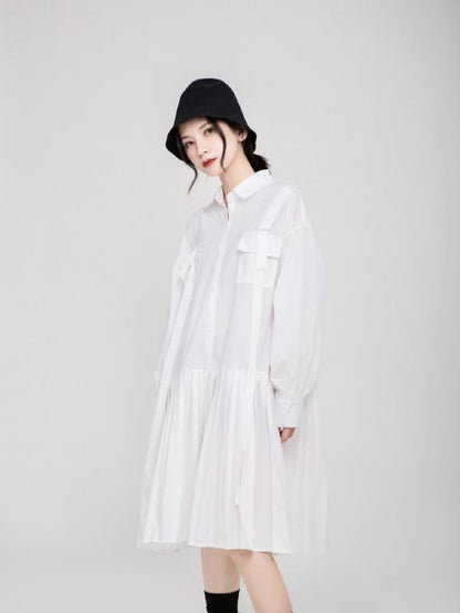 Vintage Solid Ribbon Midi Dress