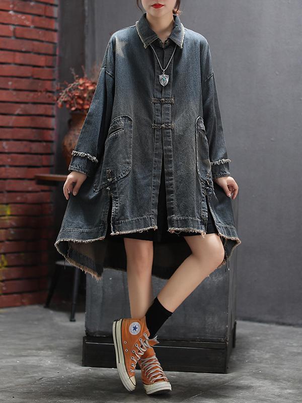 Loose Split-side Denim Outwear