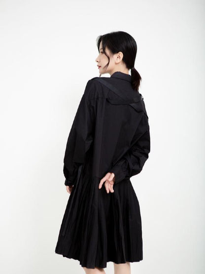 Vintage Solid Ribbon Midi Dress