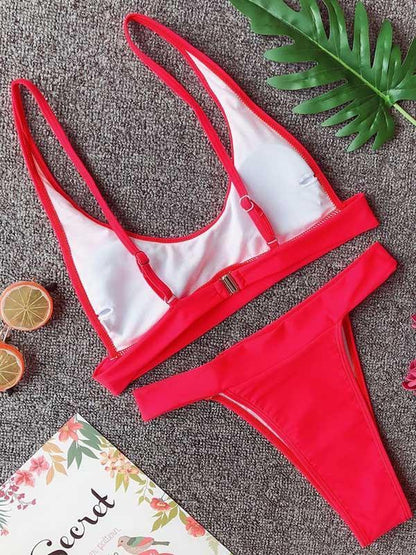 Sexy Plain Bikinis Swimwear