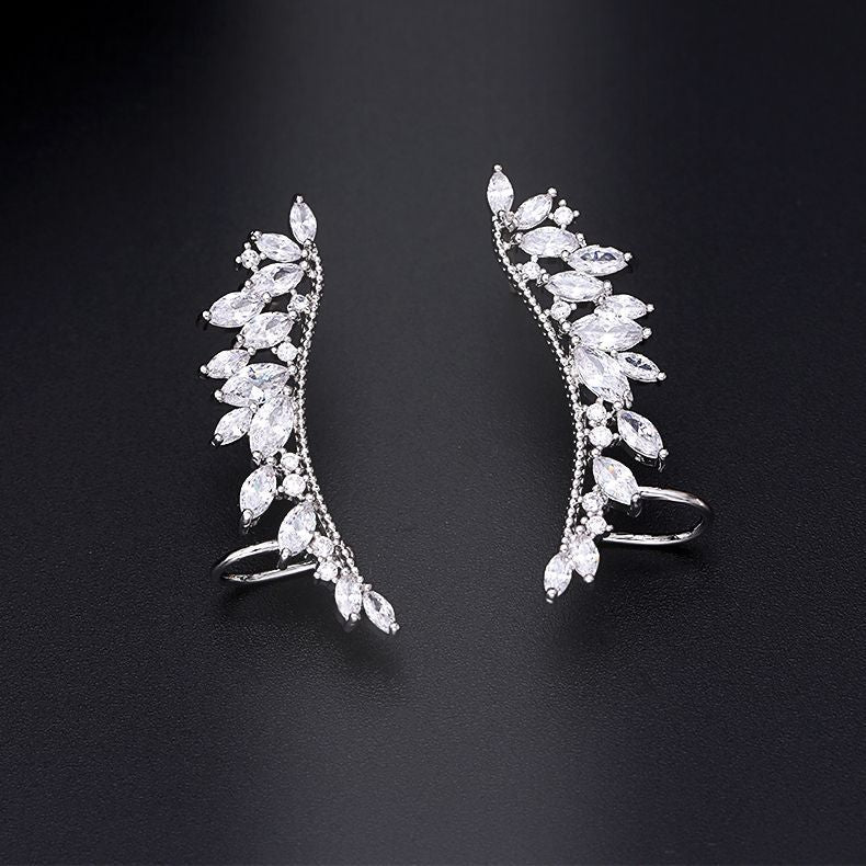 95 silver wing earring ear bone clip