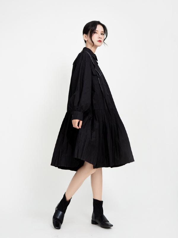 Vintage Solid Ribbon Midi Dress