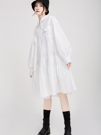 Vintage Solid Ribbon Midi Dress