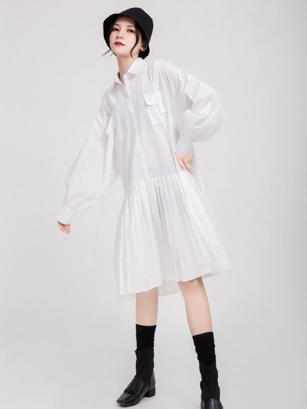 Vintage Solid Ribbon Midi Dress