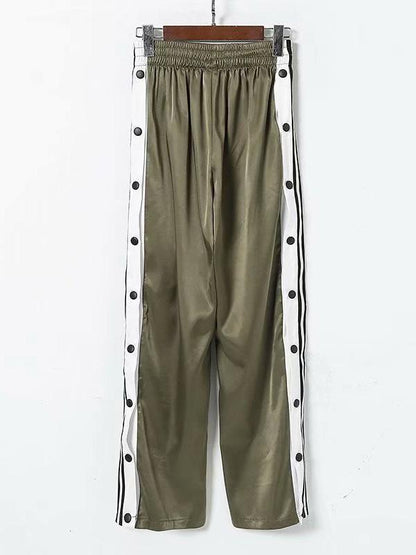 Solid Split-side Wide Leg Casual Bottom