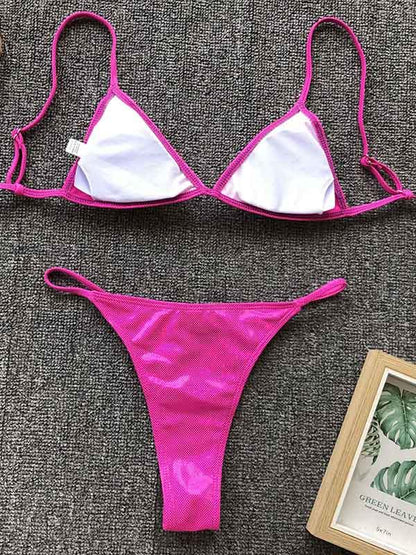 Plain Sparkle Scrunch Bikini Set