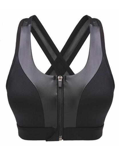 Cross-strap Adjustable Zipper Yoga Tanks