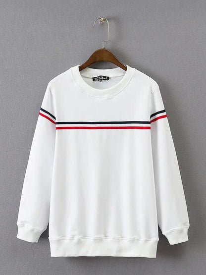 Contrast Trim Long Sleeve Sweatshirts