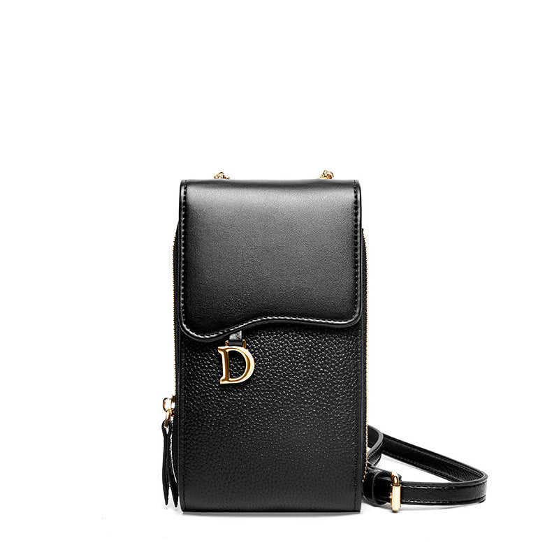 Single shoulder slung leather mini bag