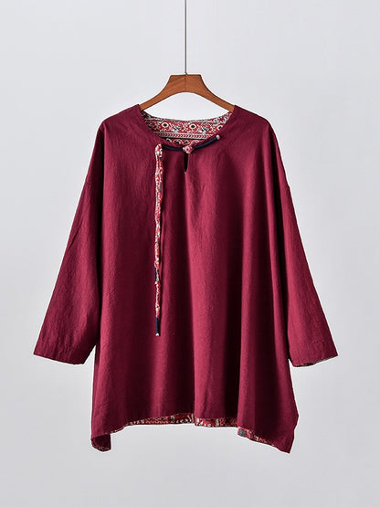 Vintage Loose Handmade Button Cropped T-Shirt