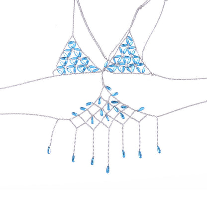 Crystal Bra beach bikini body chain