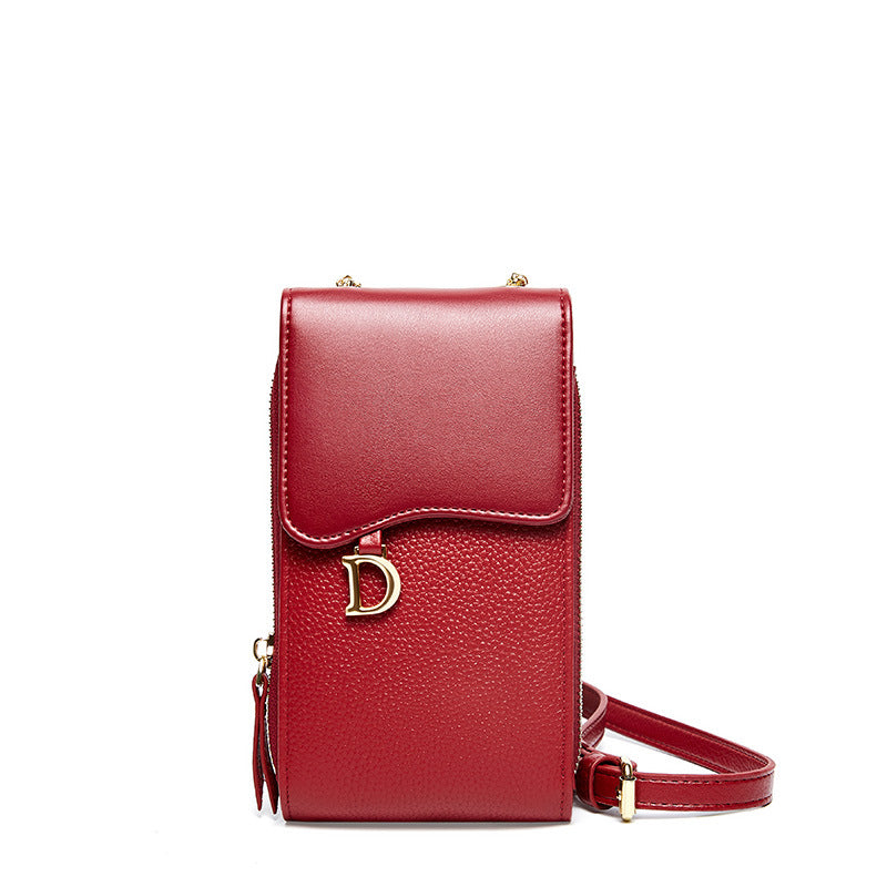 Single shoulder slung leather mini bag
