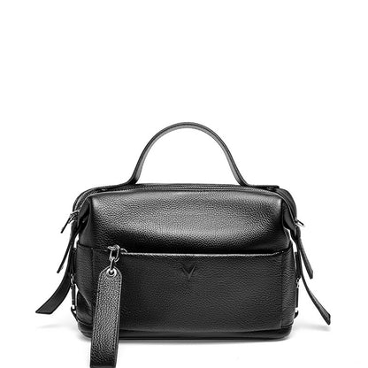 Cowhide handbag with shoulder slanting straddle for ladies
