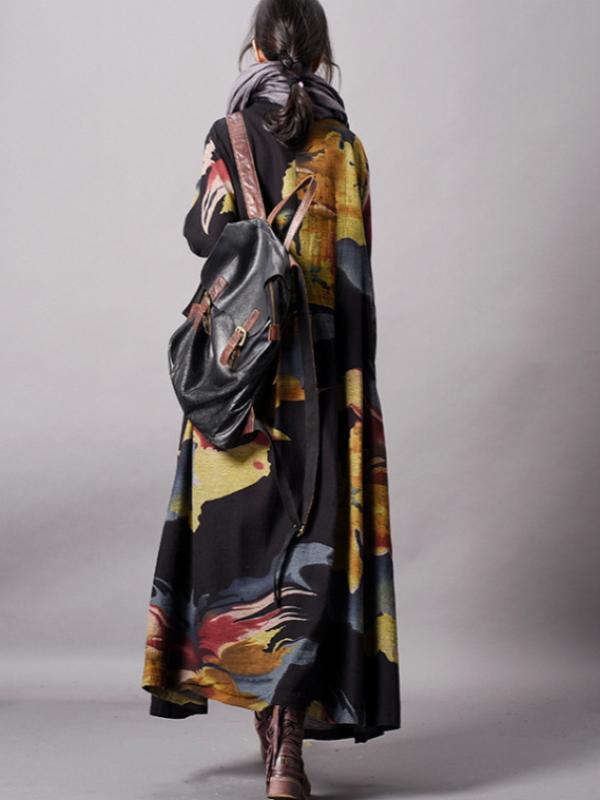 Retro Linen Printed Cardigan Outwears