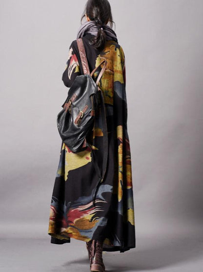 Retro Linen Printed Cardigan Outwears