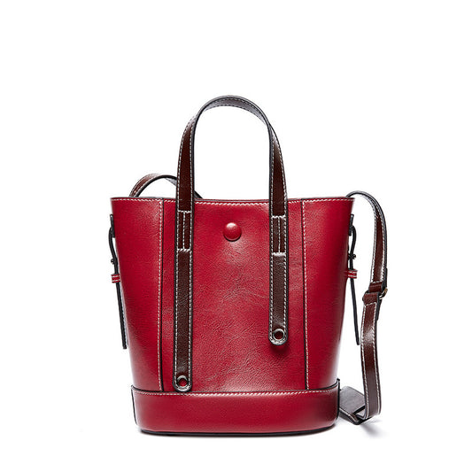 Bucket bag fashionable cowhide Purse