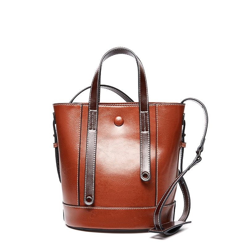 Bucket bag fashionable cowhide Purse
