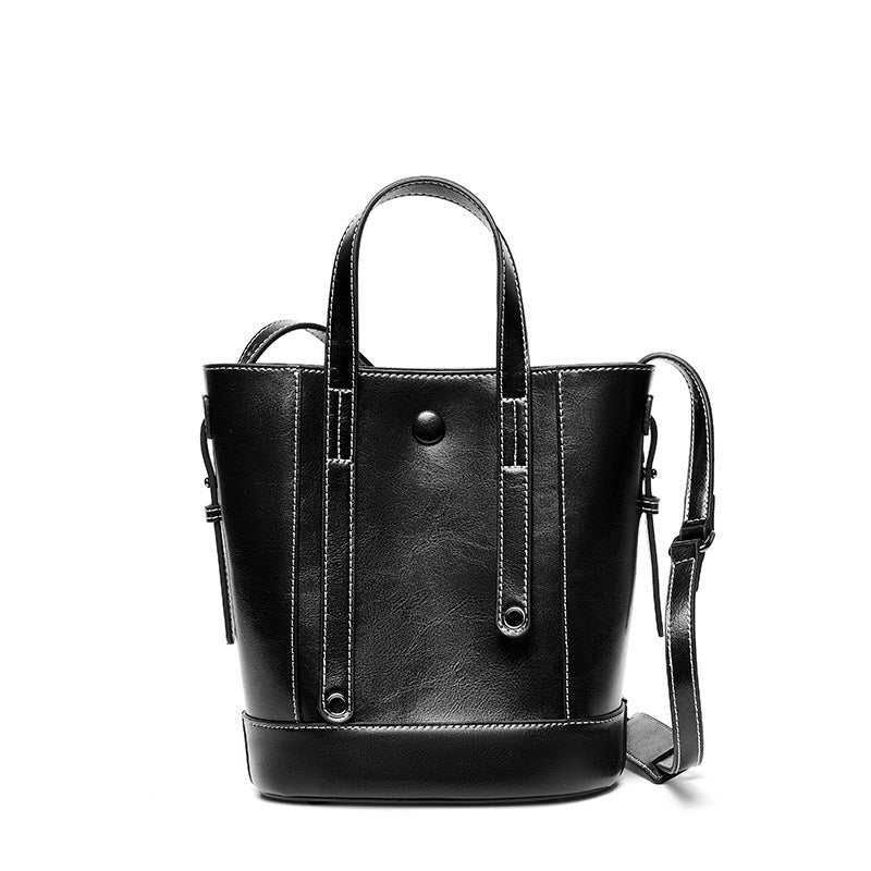 Bucket bag fashionable cowhide Purse