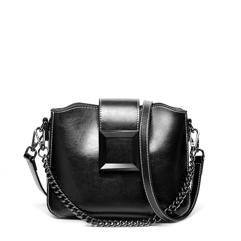 Cowhide Chain Square Bag