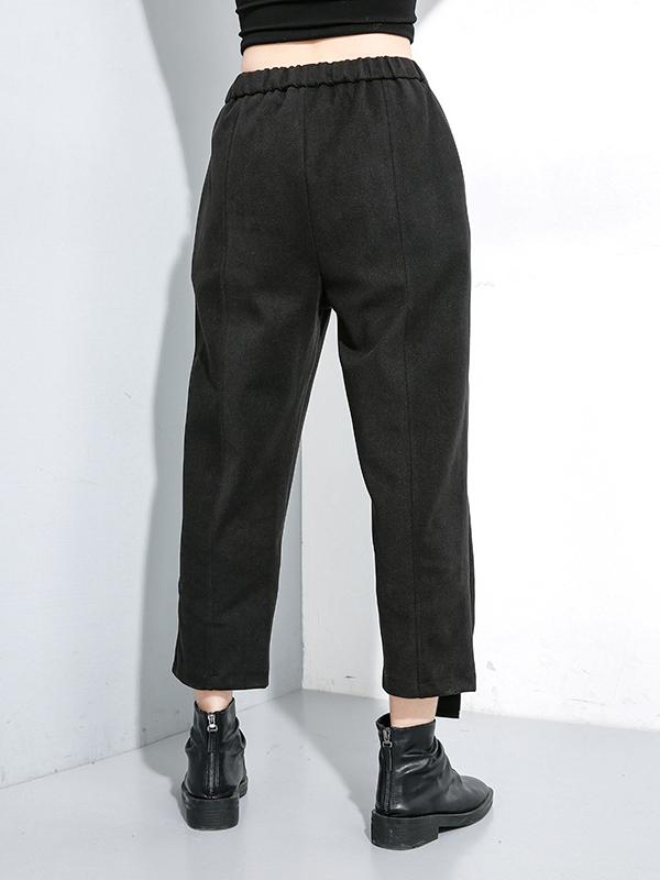 Loose Split-joint Elastic Waist Pants