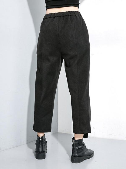 Loose Split-joint Elastic Waist Pants