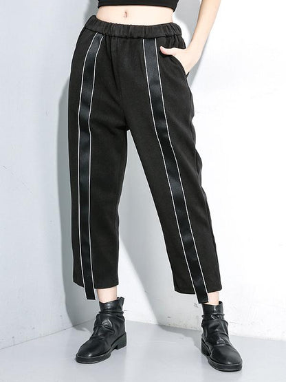 Loose Split-joint Elastic Waist Pants