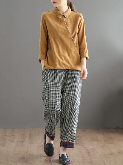 Embroidered Loose Cropped Shirt Top