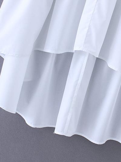 Split-joint V-neck Puff Sleeve Mini Dress