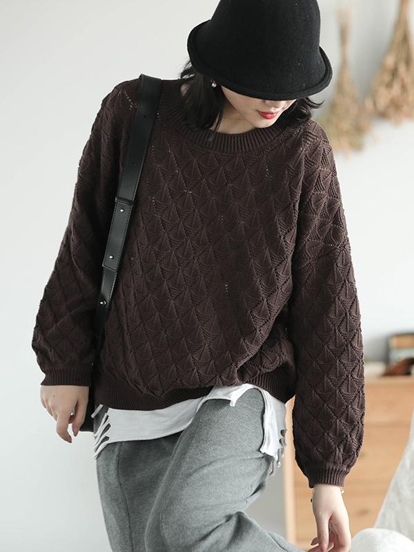 Retro Pure Color Sweater