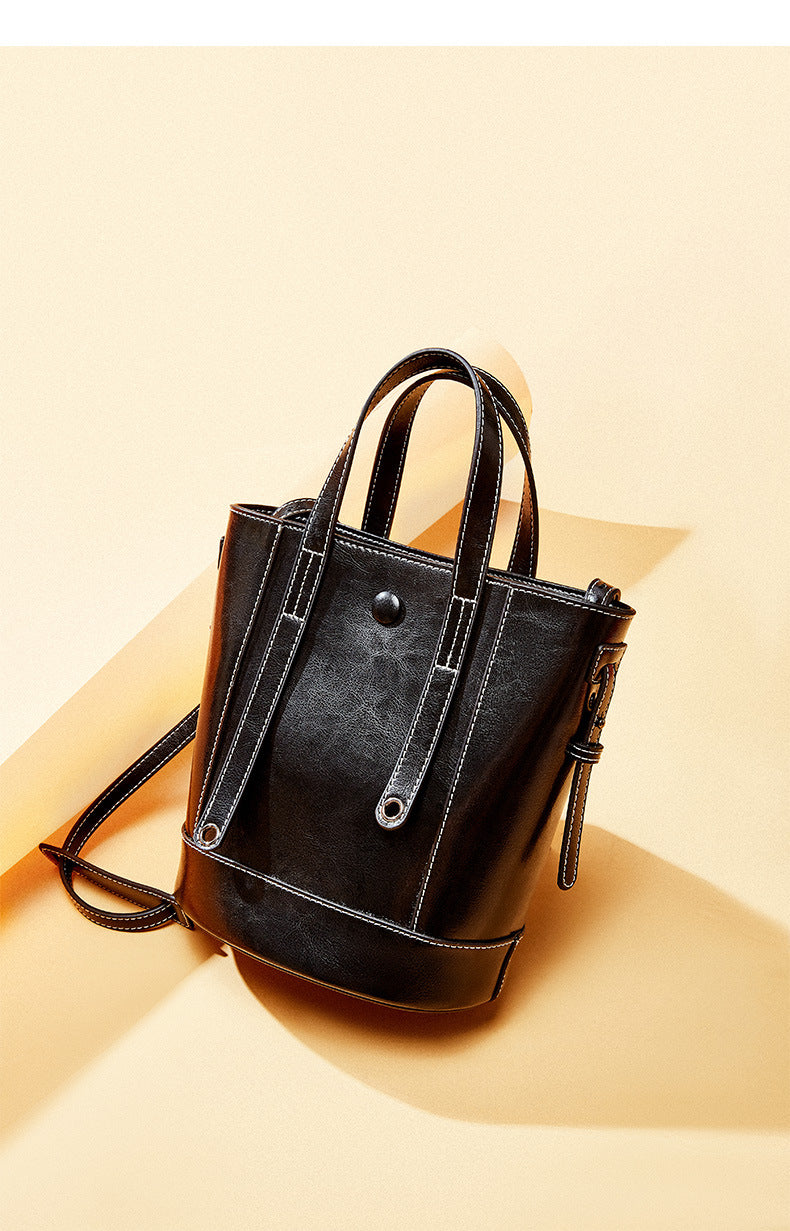 Bucket bag fashionable cowhide Purse