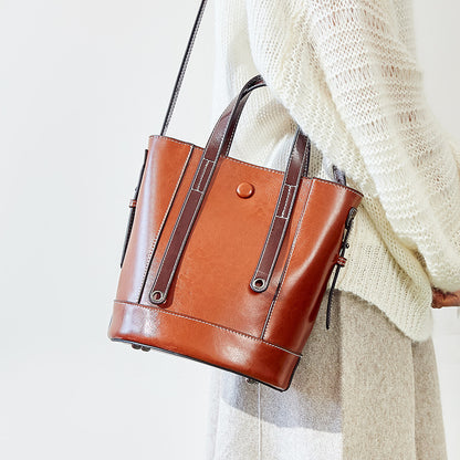 Bucket bag fashionable cowhide Purse