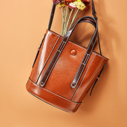 Bucket bag fashionable cowhide Purse