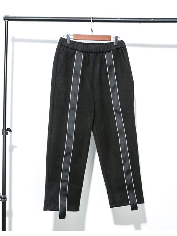 Loose Split-joint Elastic Waist Pants