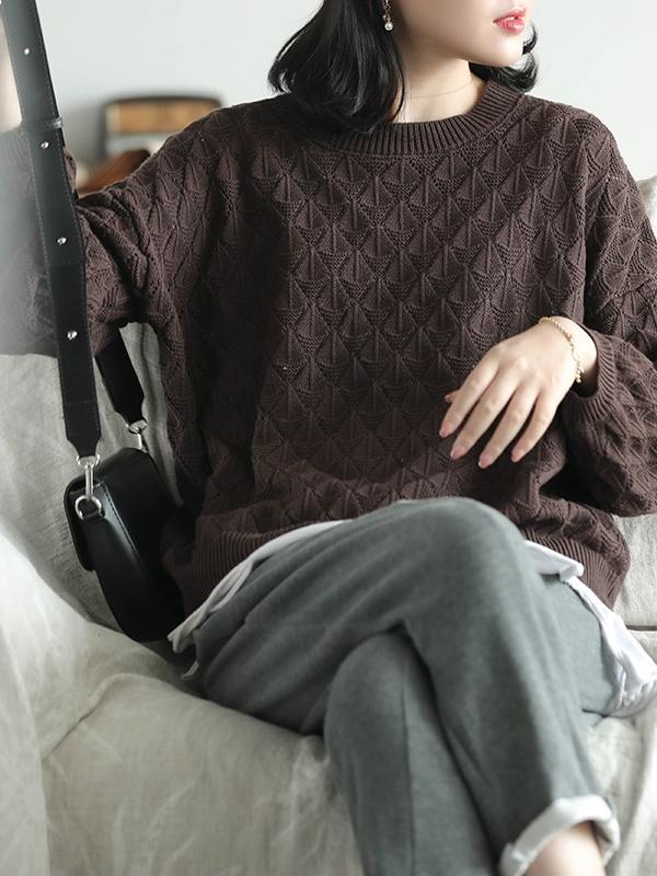 Retro Pure Color Sweater